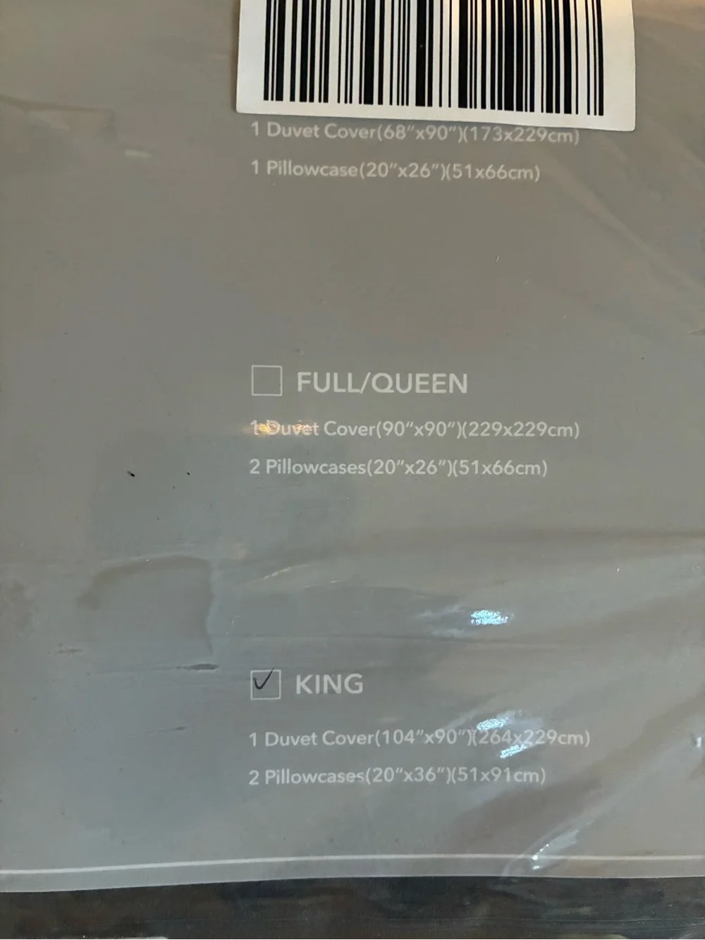 Caromio 3-piece duvet cover set king size gray 104” x 90”